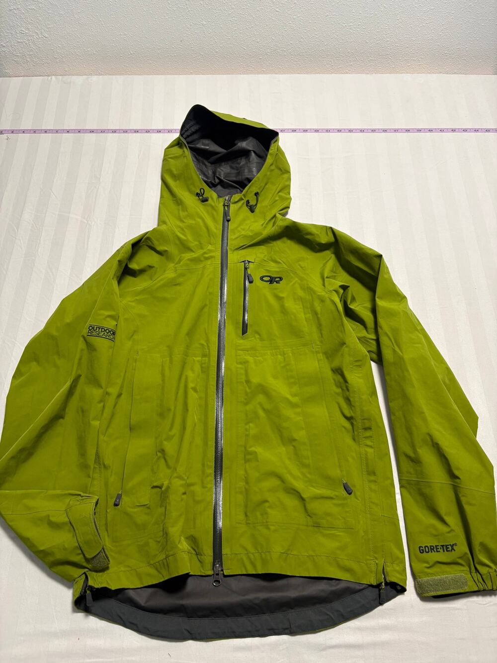 Outdoor Research Gore-Tex Waterproof Hooded Rain Jacket Women's Small Green
